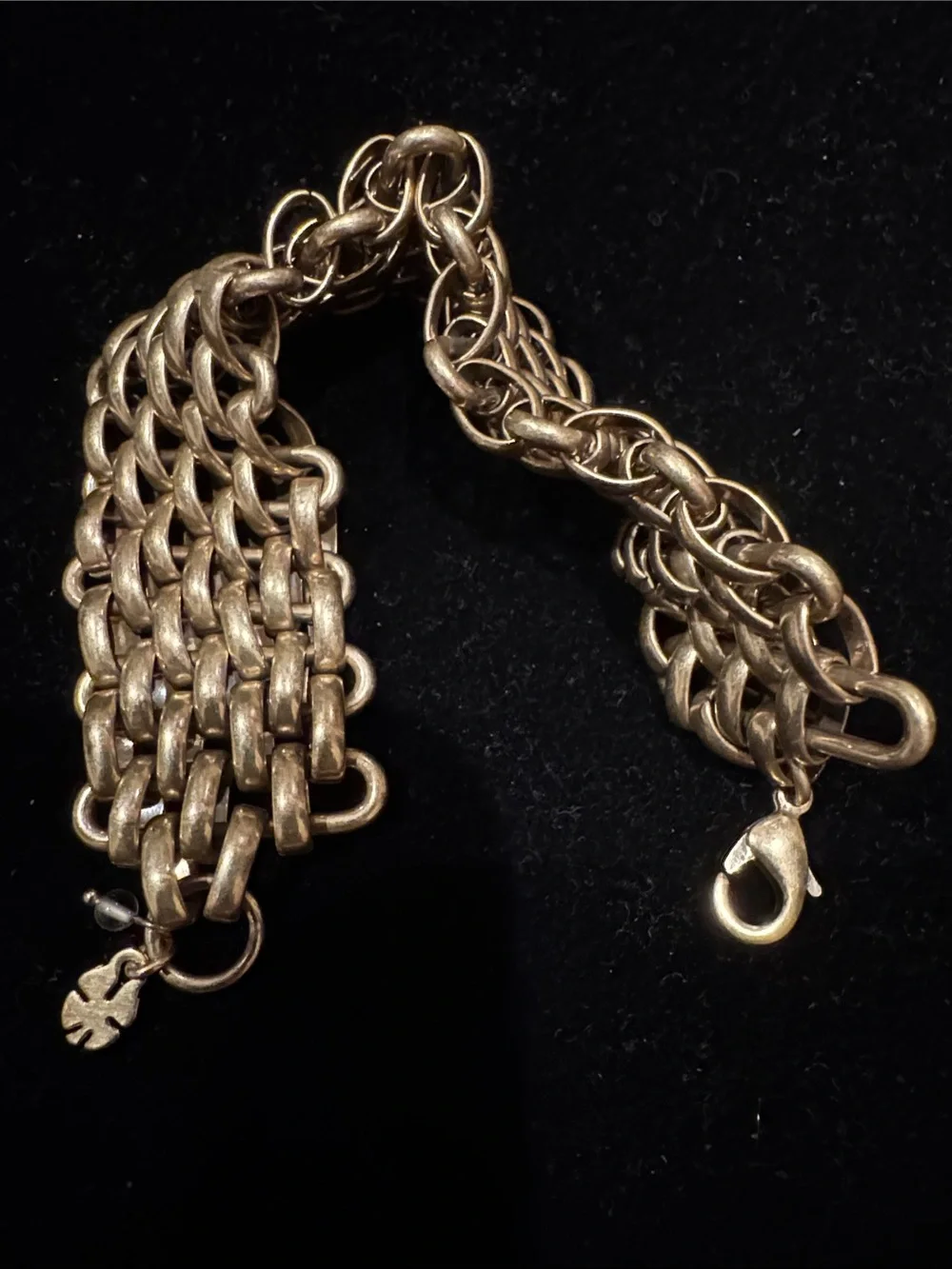 LUCKY BRAND ~ Chunky Gold Tone CHAIN Link Mesh BRACELET ~ 7.5